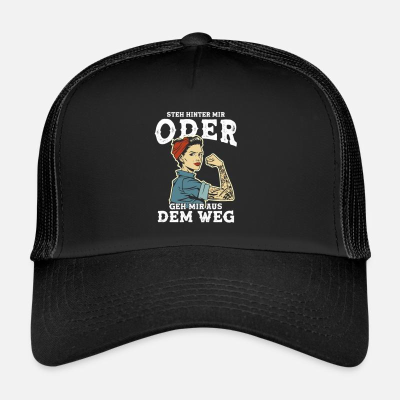 Steh Hinter Mir oder geh mir aus dem Weg - Trucker Cap - Schwarz/Schwarz