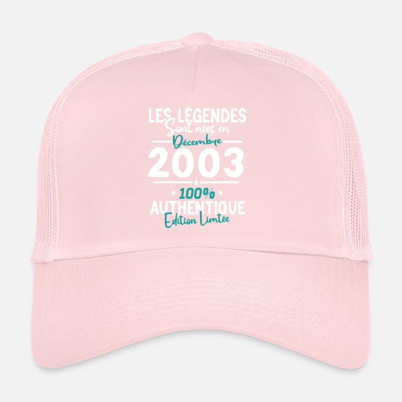 Légendes Nées Décembre 2003 20 Ans Casquette trucker 