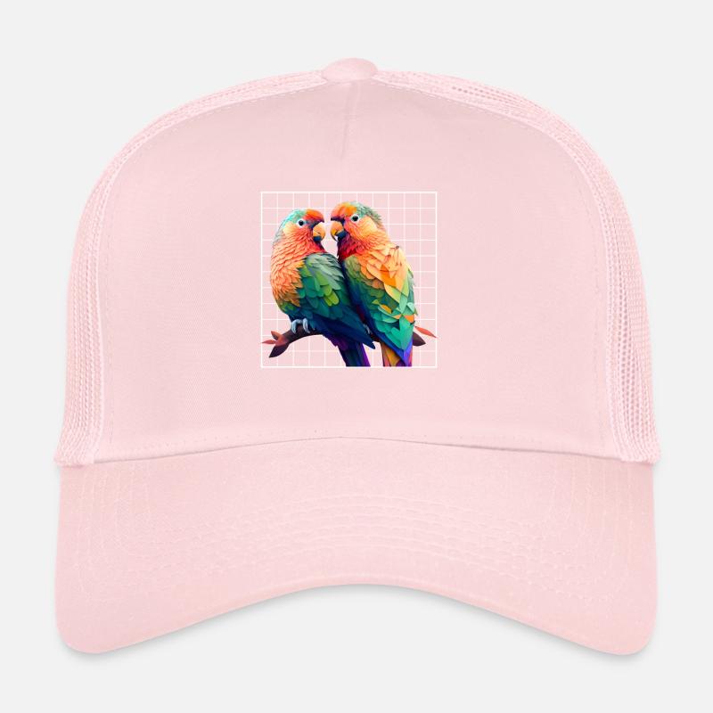 Inséparables Perroquets Amis Oiseaux Amis Oiseaux Casquette trucker 