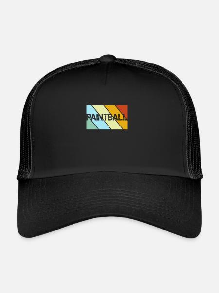Paintball Rétro - Casquette trucker  - noir/noir - Devant