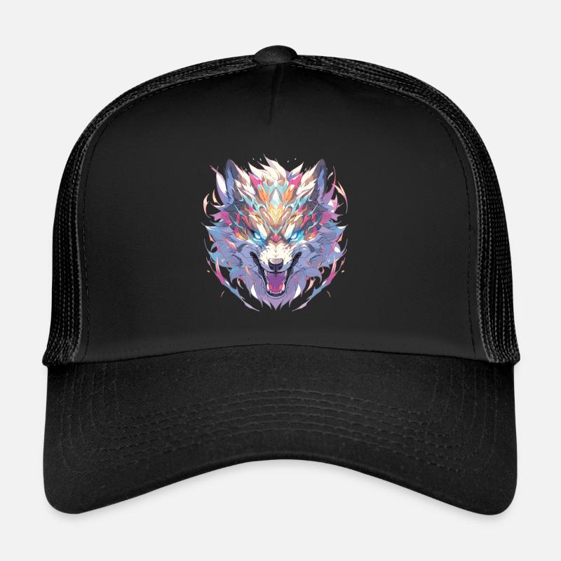 Wolf Wölfe Tier Wildtiere Wolfkopf Trucker Cap