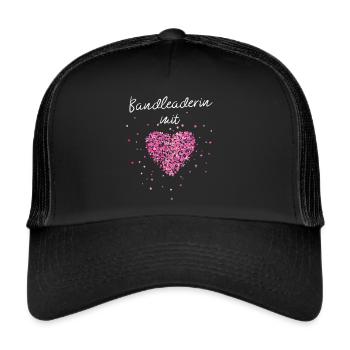 Bandleaderin mit Herz Managerin Musikgruppe Band - Trucker Cap - Schwarz/Schwarz - Vorne