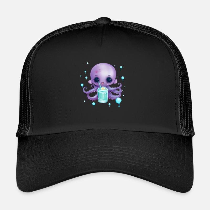 Cute Octo mit Sommer Drink Trucker Cap