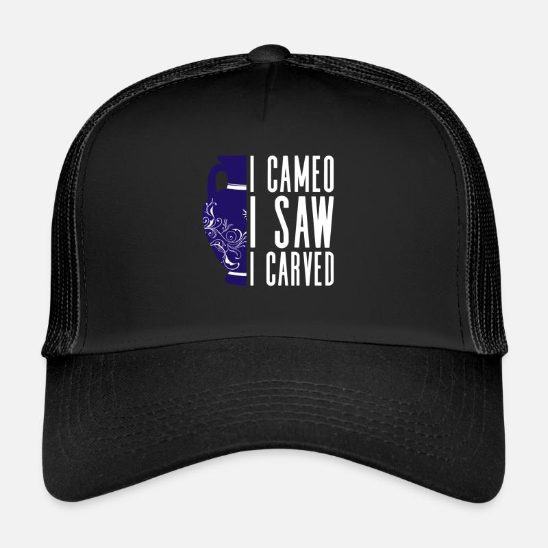 Ich Kamee - Ich sah - Ich schnitzte - Kamee Glas Trucker Cap