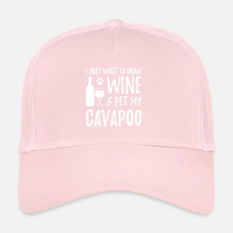 Wein und Cavapoo, für Cavapoo Dog Trucker Cap