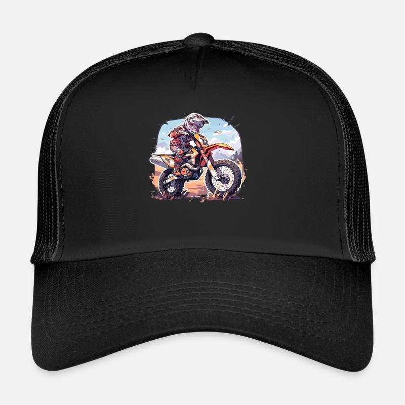Motocross Kinder - Trucker Cap - Schwarz/Schwarz