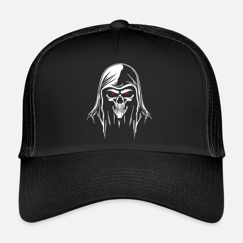 Sensemann Reaper Kopf - Trucker Cap - Schwarz/Schwarz