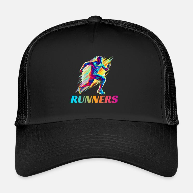 Dynamische Läufer Lauf Wettkampf - Trucker Cap - Schwarz/Schwarz