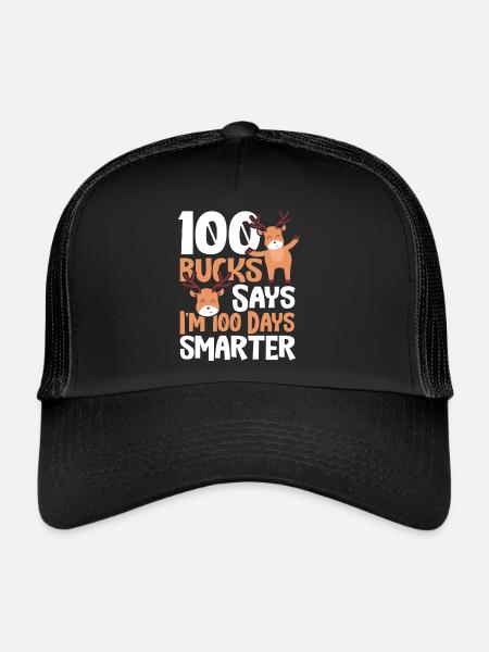 100 Bucks Says I'm 100 Days Smarter 100 Days of - Trucker Cap - black/black - Front