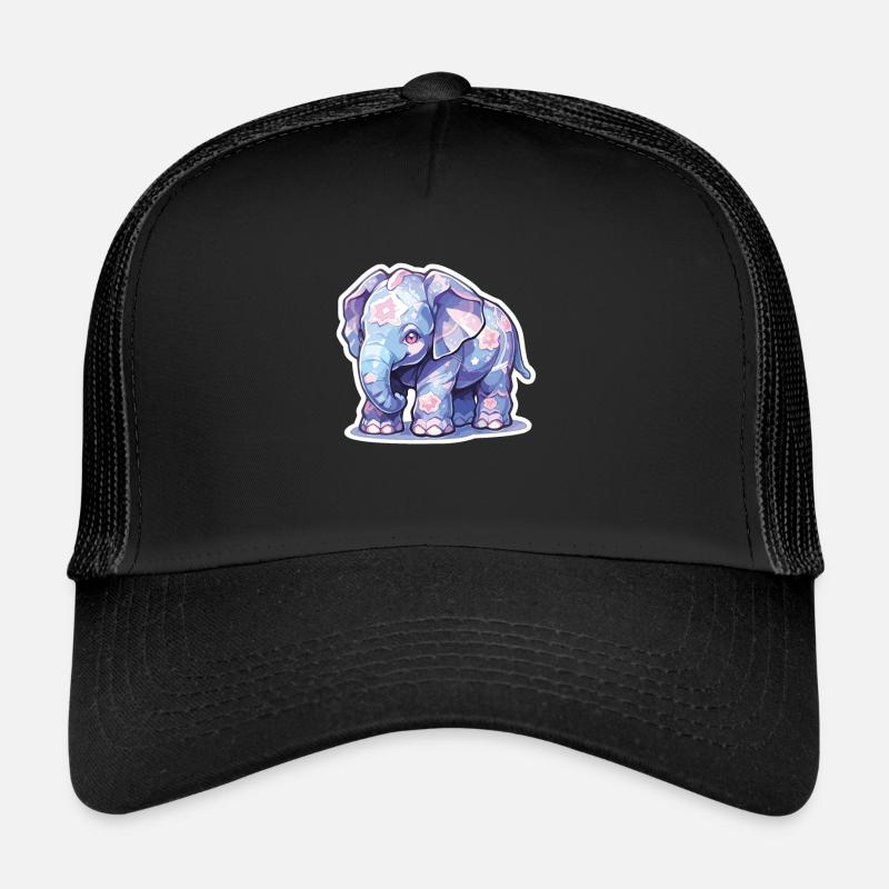 Elefant Elefanten Elefanten Baby Dickhäuter - Trucker Cap - Schwarz/Schwarz
