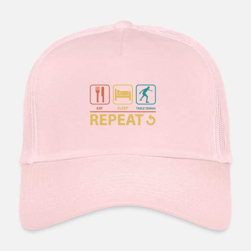 Manger dormir Tennis de table Répéter Vintage Drôle Casquette trucker 