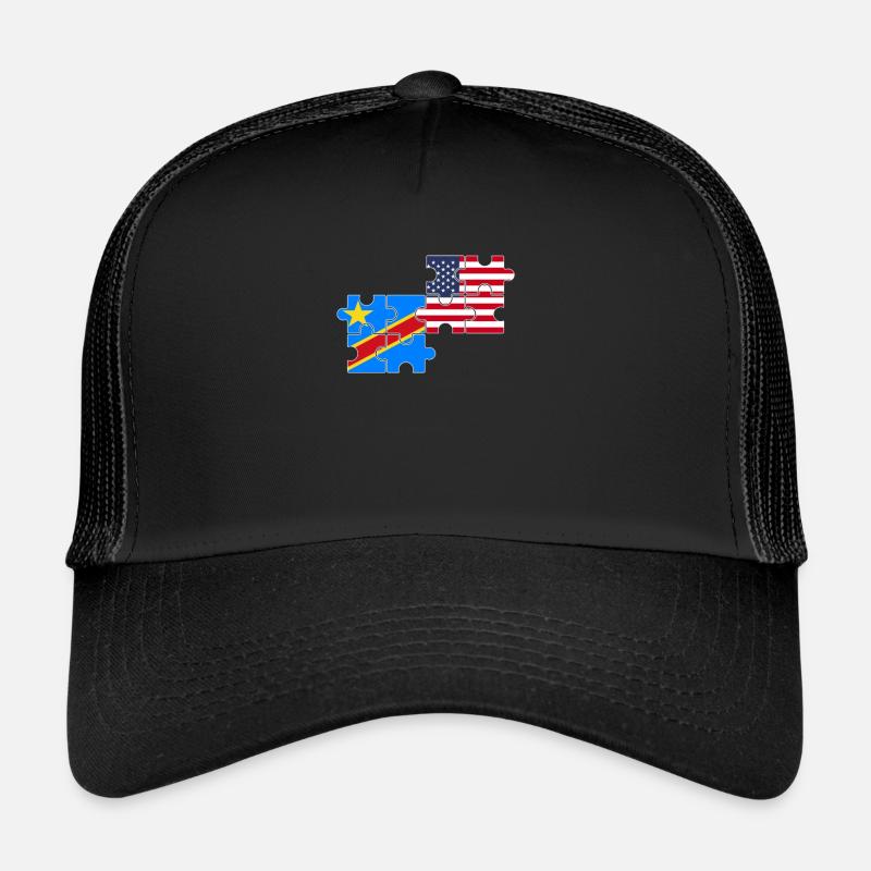 RD Congo USA Flag Américano-Congolais Casquette trucker 