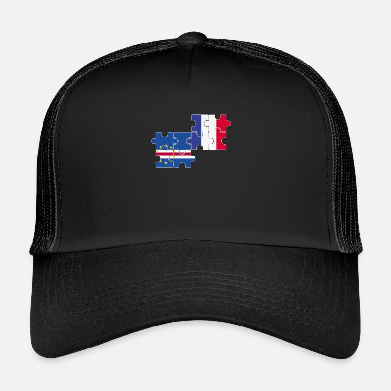Cap-Vert France Drapeau Cap-Vert français - Casquette trucker  - noir/noir