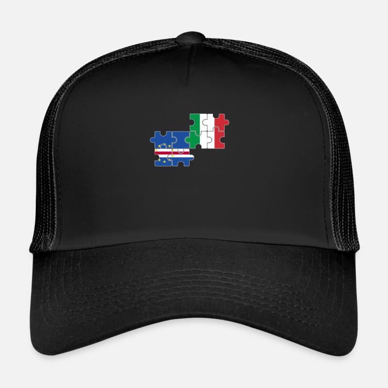 Cap-Vert Italie Drapeau Cap-Vert italien - Casquette trucker  - noir/noir