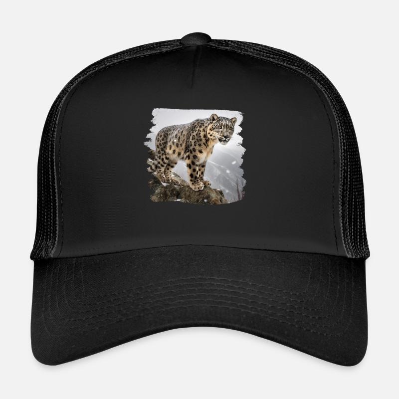 Schneeleoparden Schneeleopard - Trucker Cap - Schwarz/Schwarz