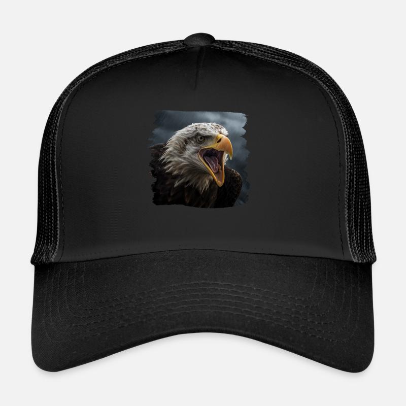 Alder Weißkopfseeadler Vogel SteinAdler - Trucker Cap - Schwarz/Schwarz