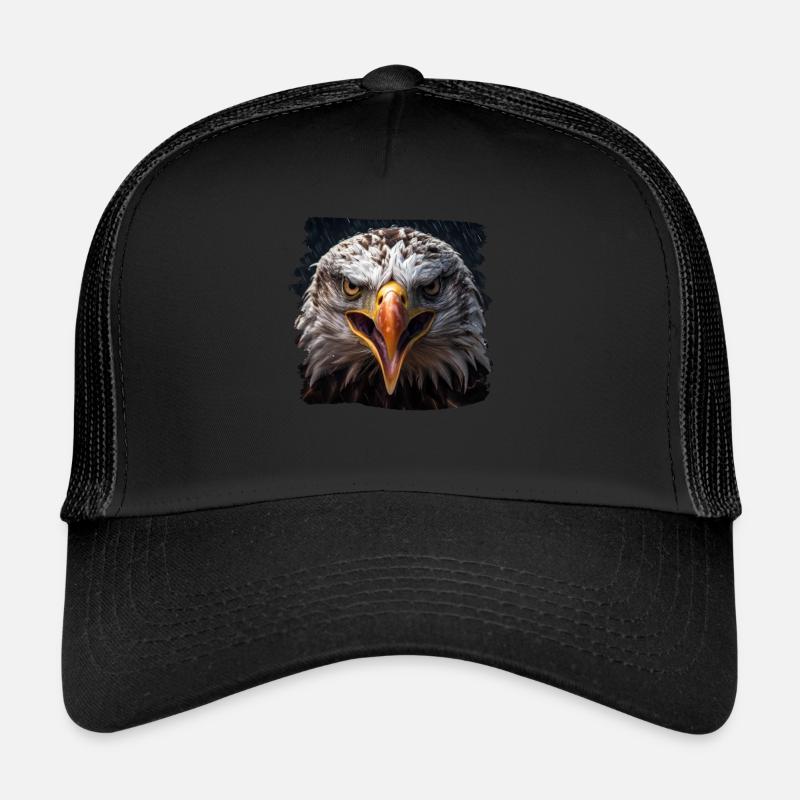 Alder Weißkopfseeadler Vogel SteinAdler - Trucker Cap - Schwarz/Schwarz