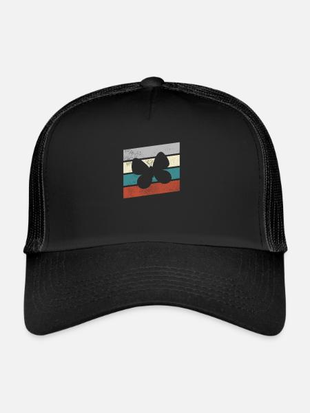 Papillon Rétro - Casquette trucker  - noir/noir - Devant