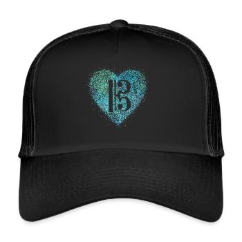 Violaschlüssel Notenschlüssel Viola Musiklehrer - Trucker Cap - Schwarz/Schwarz - Vorne
