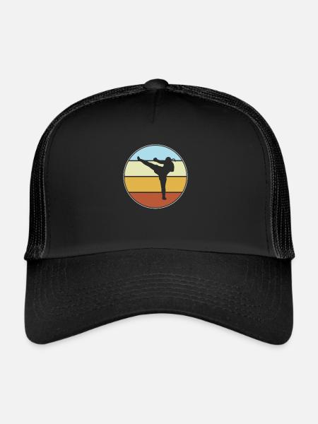MMA Rétro - Casquette trucker  - noir/noir - Devant