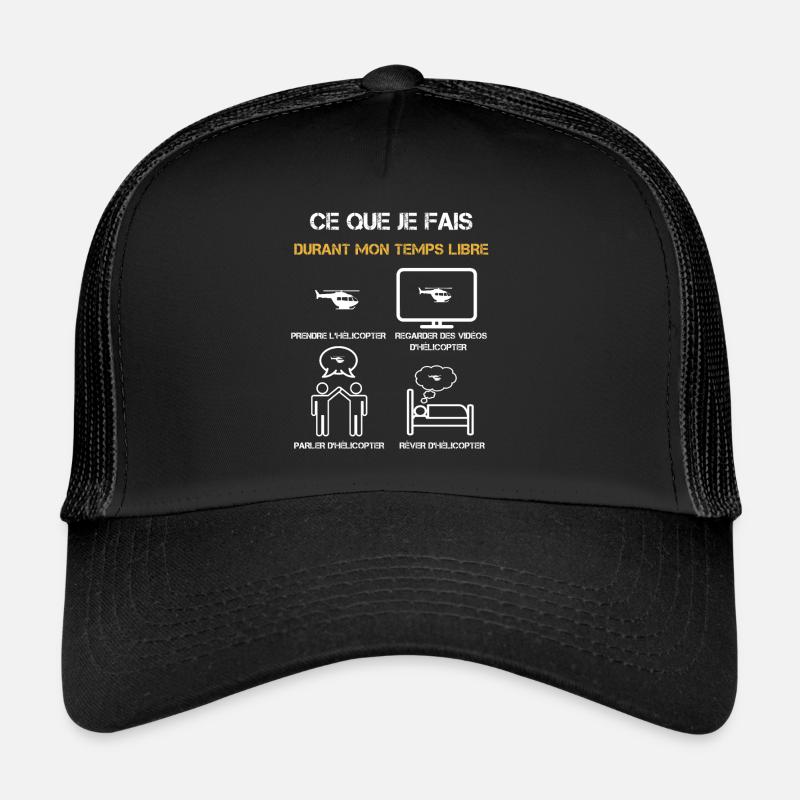 hélicopter temps libre humour Casquette trucker 