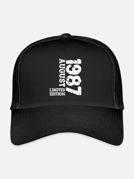 1987 Août Édition Limitée 36e Tenue d’anniversaire - Casquette trucker  - noir/noir - Devant