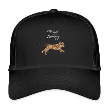 French Bulldog Französische Bulldogge Frenchie - Trucker Cap - black/black - Front