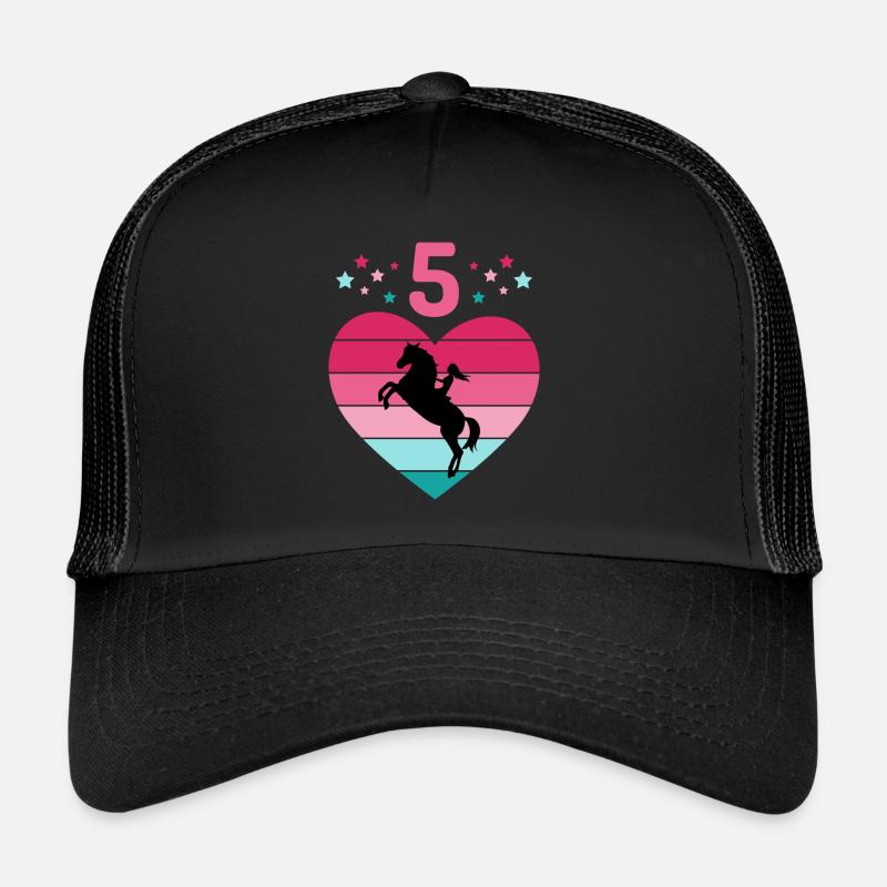 Cavalier Cheval Équitation 5ème Anniversaire Poney Équitation Casquette trucker 