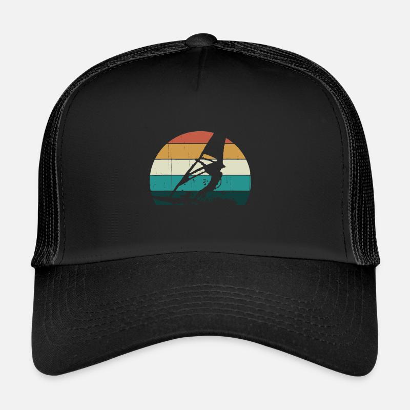 Planche à voile rétro - Plage / Coucher de soleil & Planche à voile Casquette trucker 