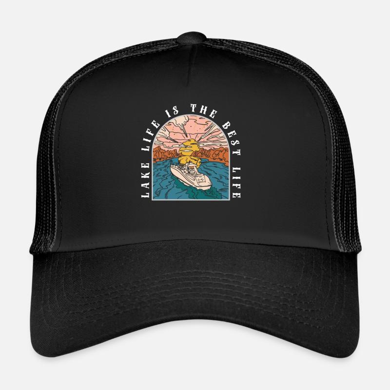 Das Leben am See ist das beste Leben Camping Trucker Cap