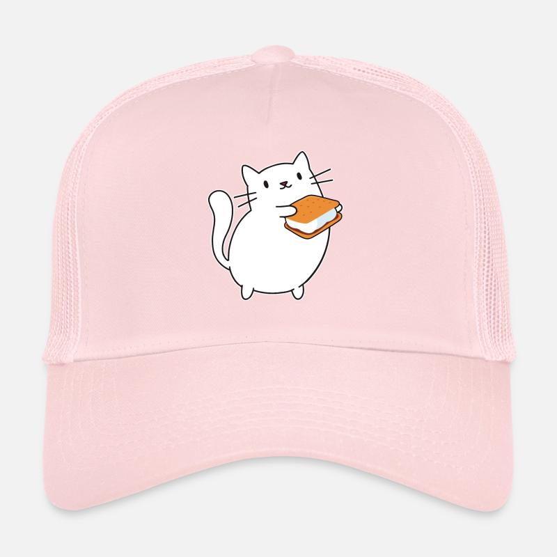 Smore Cat Enfants Marshmallow Camper Campfire Casquette trucker 