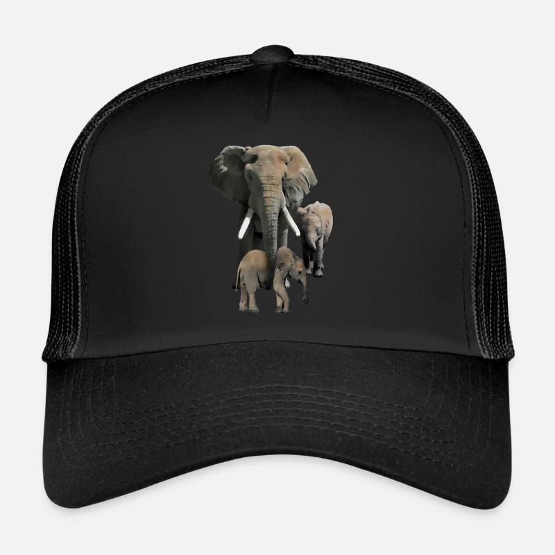 Maman éléphant avec des bébés comme dessin Casquette trucker 