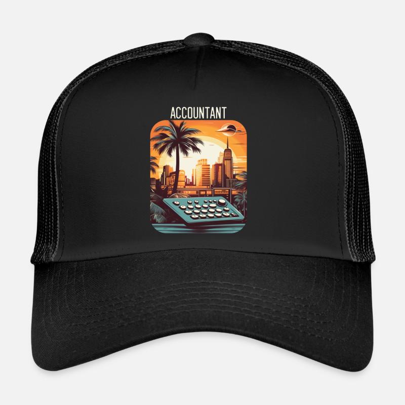 Comptable Vintage Sunset Comptabilité Graduation Casquette trucker 