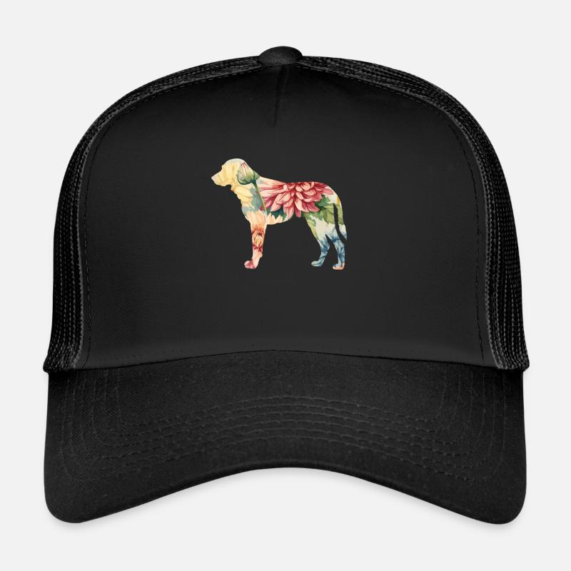 Kangal Schäferhund Hunderasse Floral - Trucker Cap - Schwarz/Schwarz
