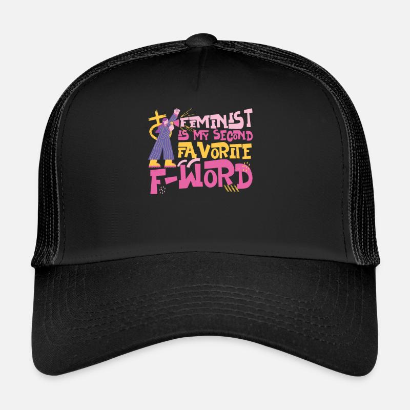 Feminist Feminist Is My Second - Trucker Cap - Schwarz/Schwarz