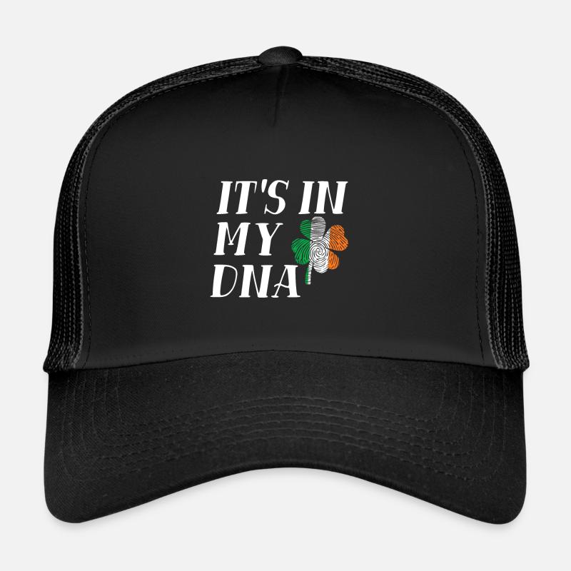 Le jour de la Saint-Patrick C’est dans mon ADN Drapeau irlandais Trèfle Casquette trucker 