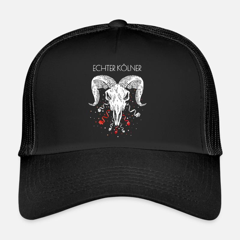 Echter Kölner Köln Cologne Colonia Kölle Geißbock - Trucker Cap - Schwarz/Schwarz