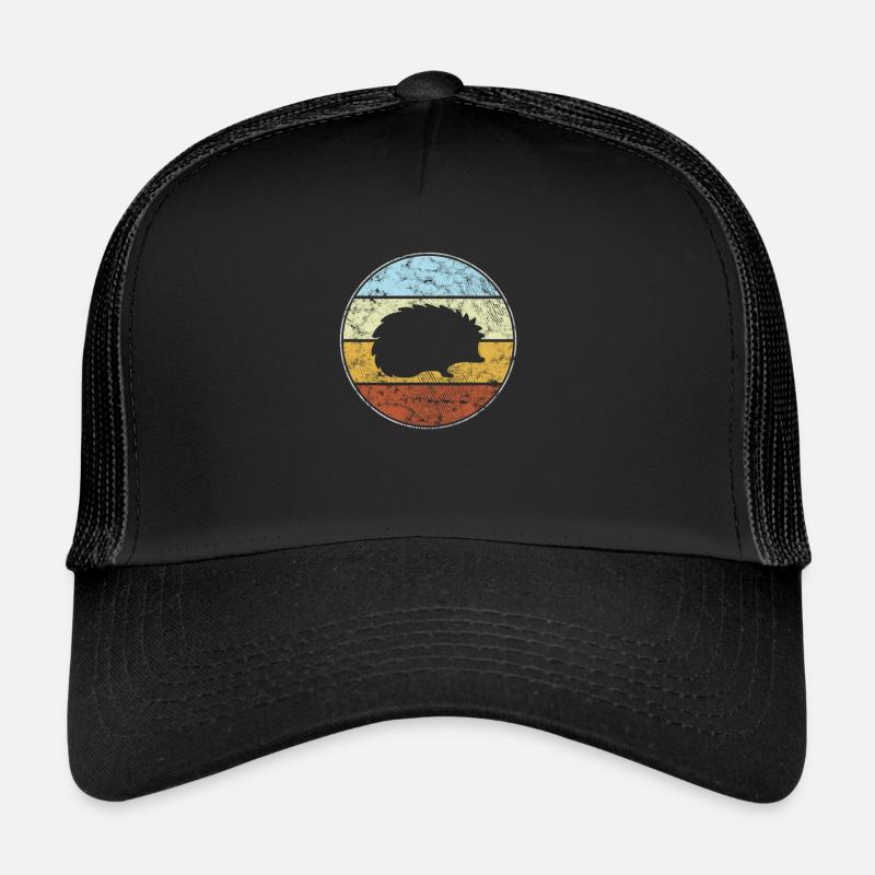 Igel Retro - Trucker Cap - Schwarz/Schwarz