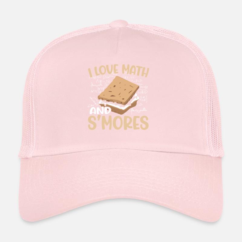 I Love Math And Smores Funny Marshmallow Camper Sc Trucker Cap