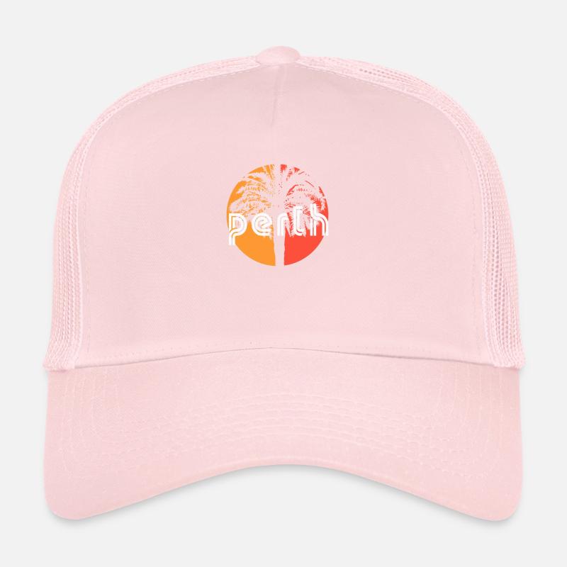 Perth Australia Artistic Vacation Souvenir Palm Trucker Cap