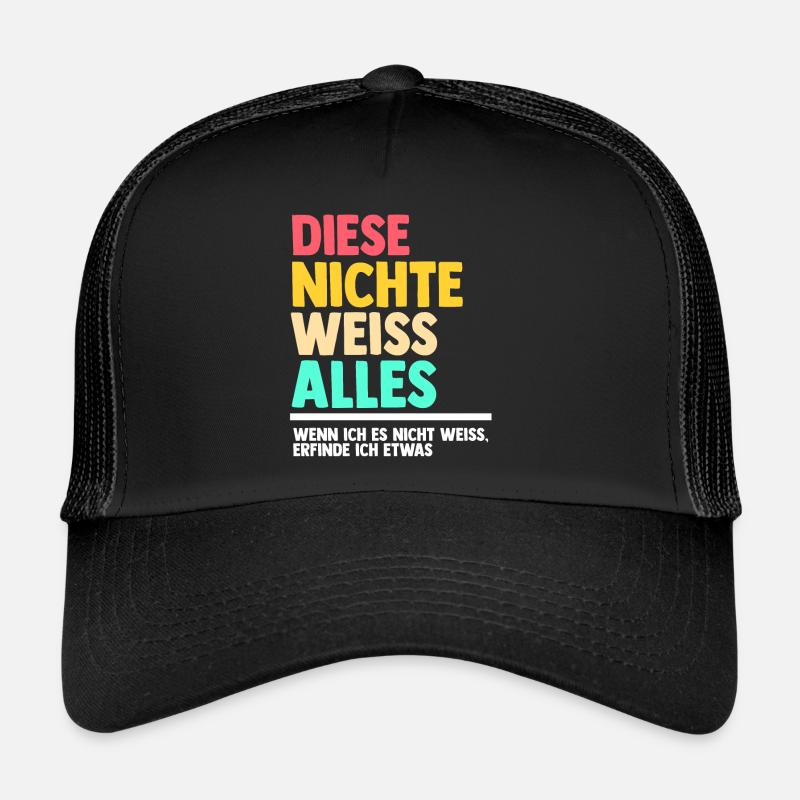Nichte - Trucker Cap - Schwarz/Schwarz