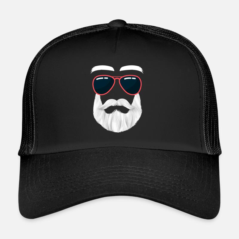 Hipster Weihnachtsmann Bart Lustig Coole Sonnen Trucker Cap