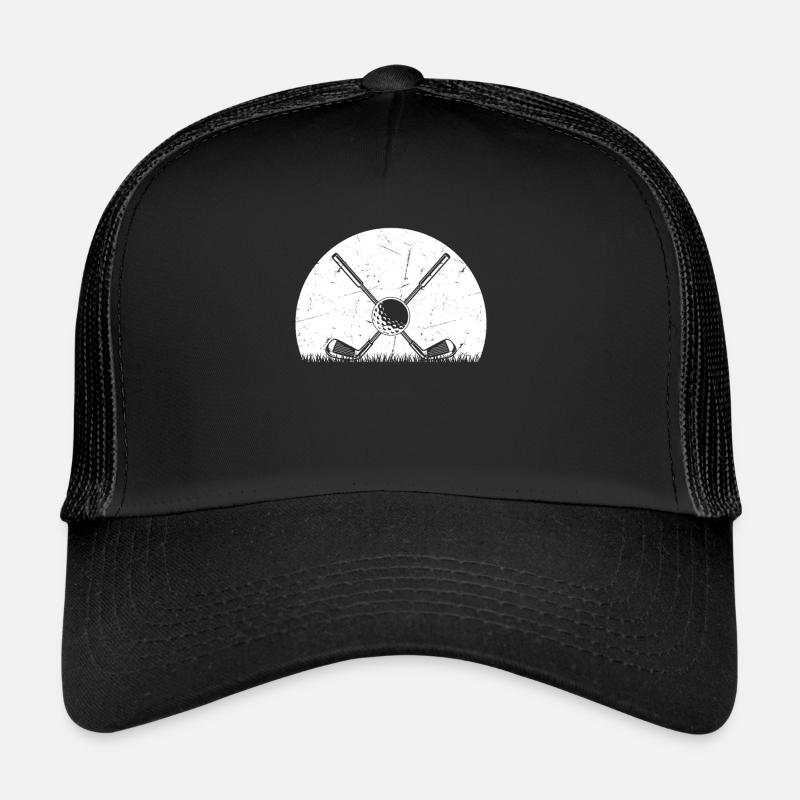 Joueur de golf rétro Sunset Golf Ball Golfer Casquette trucker 