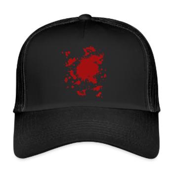 Fake Blood Splatter Shirt Gag Fancy Dress Men - Trucker Cap - black/black - Front