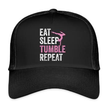 Gymnast Eat Sleep Tumble Repeat Gymnastics - Trucker Cap - black/black - Front