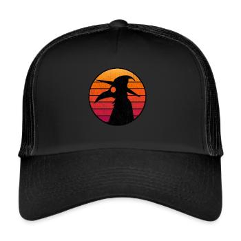 The Plague Doctor Costume Kids Retro Sun Plague - Trucker Cap - black/black - Front