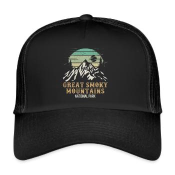 Produits dérivés du parc national des Great Smoky Mountains - Casquette trucker  - noir/noir - Devant
