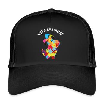 Viva Colonia Cologne Carnival Confetti Dino Kölle - Trucker Cap - black/black - Front
