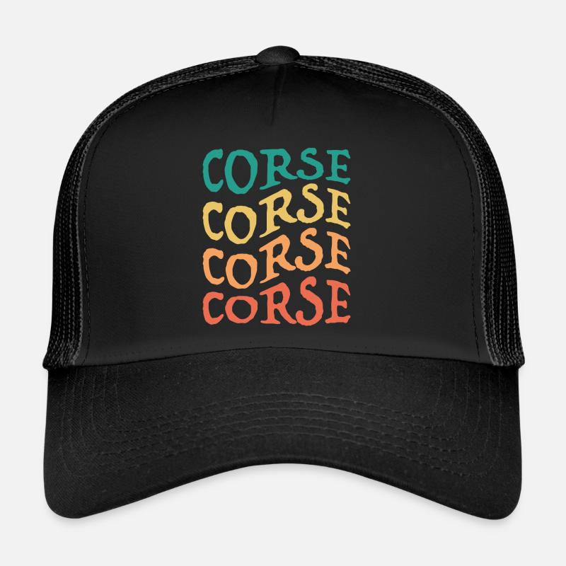 idee cadeau design Corse multicouleur Casquette trucker 