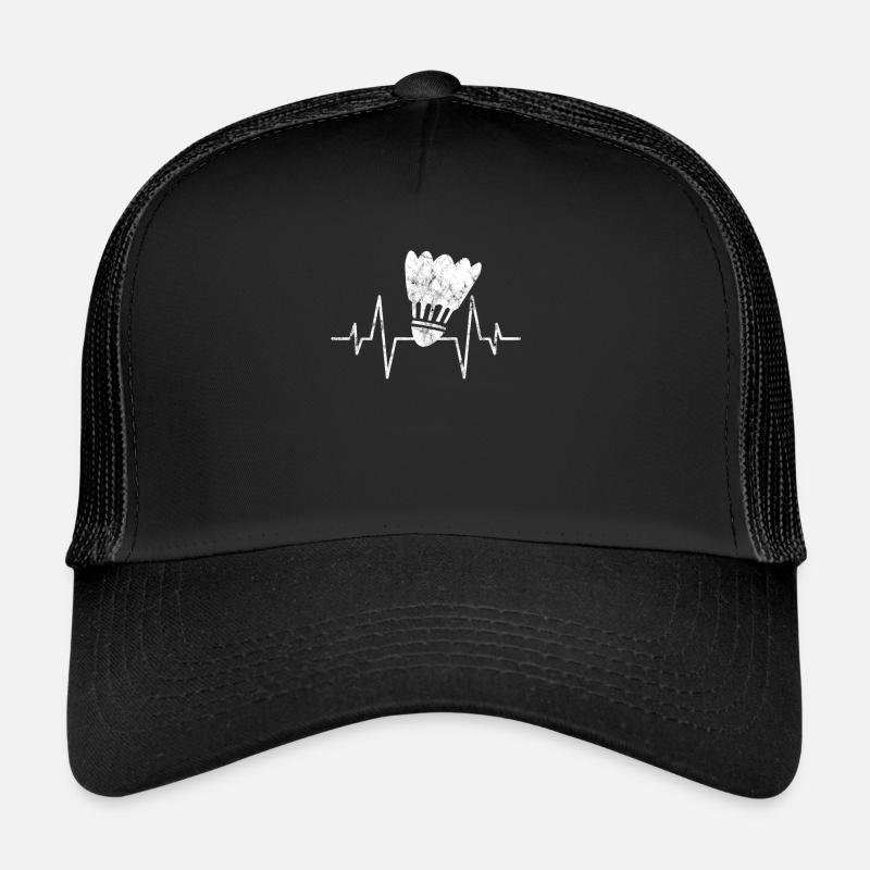 Badminton Herzschlag - Trucker Cap - Schwarz/Schwarz